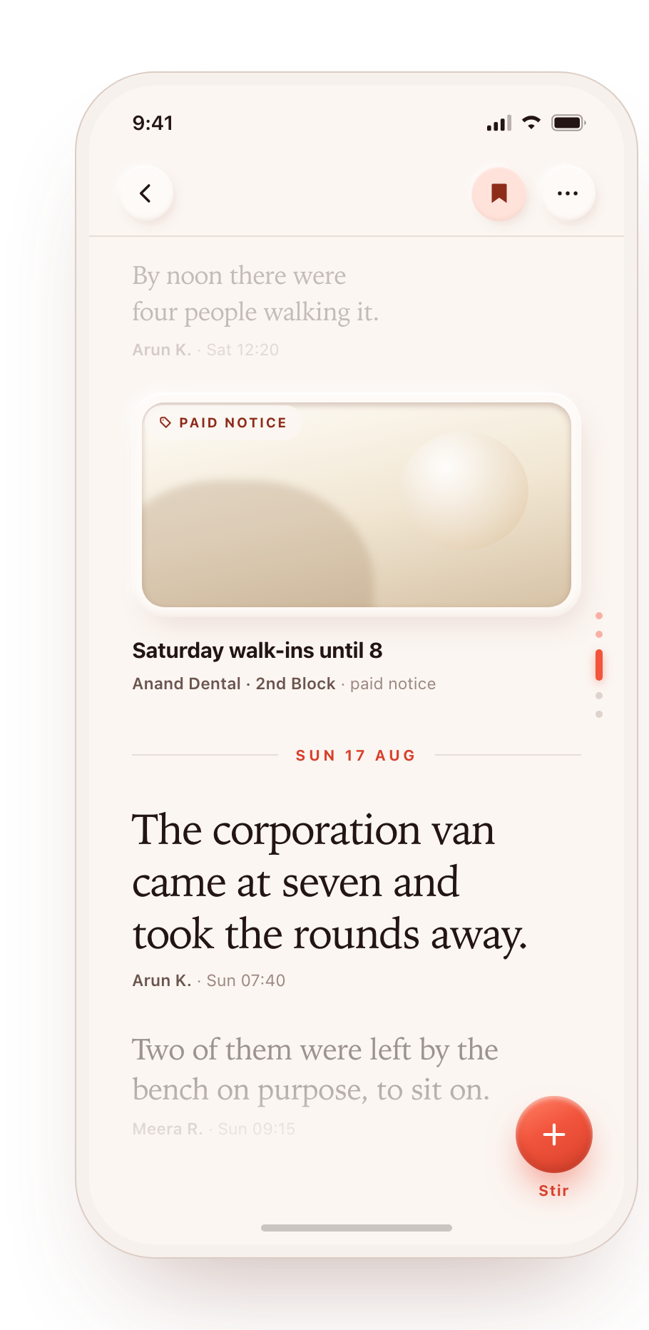 Small paid notice fully revealed between updates in a Rumo story.